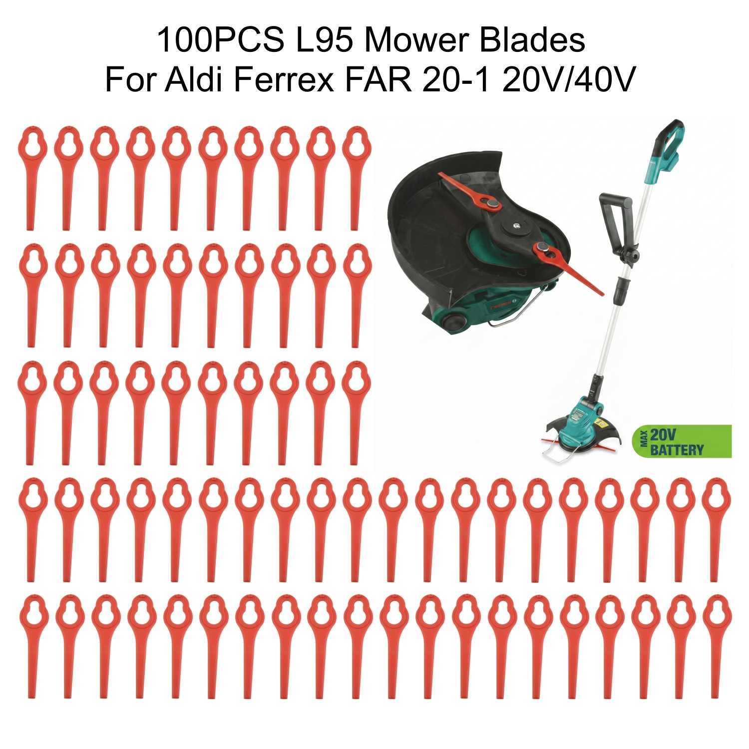 Leaf Blower Cordless - 100 Uds. Cuchillas de plástico para