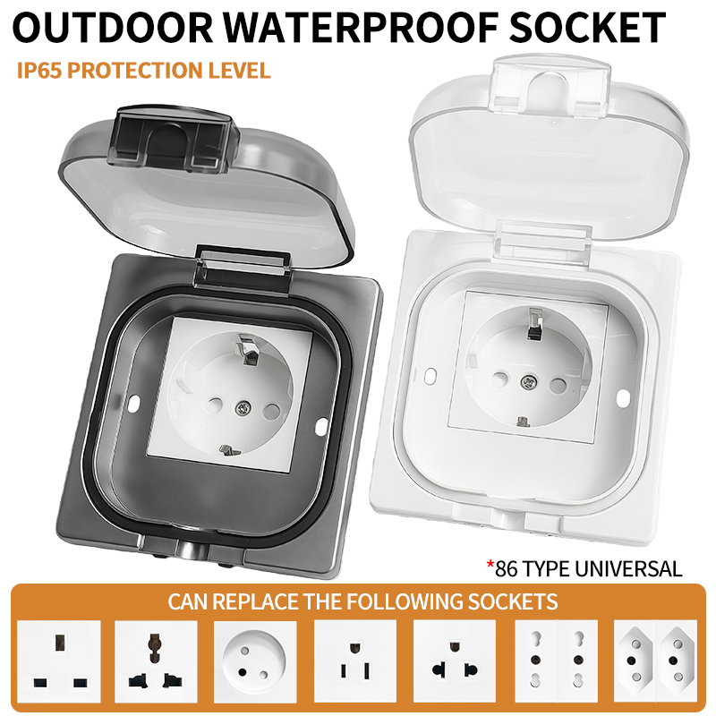 Outdoor Powerwall - Enchufe exterior impermeable IP65, placa de