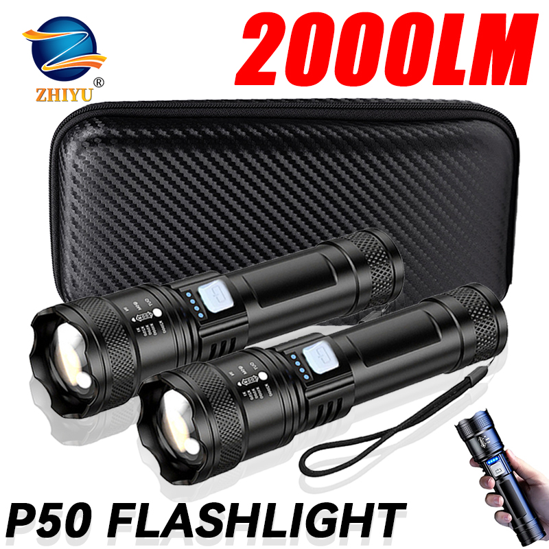 Outdoor Power Usb - Linterna LED táctica de 2000LM, recargable