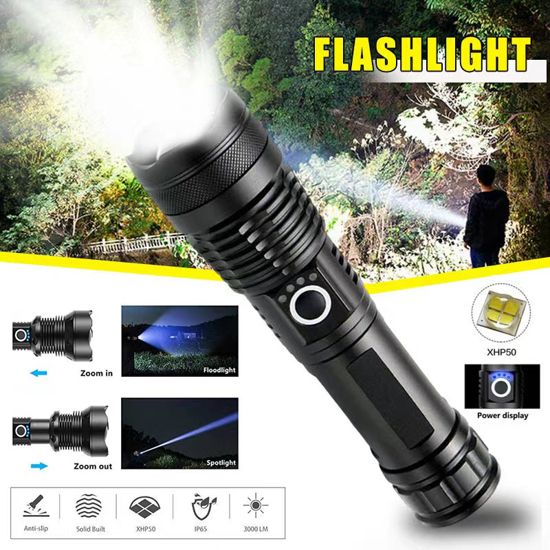 Outdoor Power Usb - Linterna Led XHP70 de alta potencia,