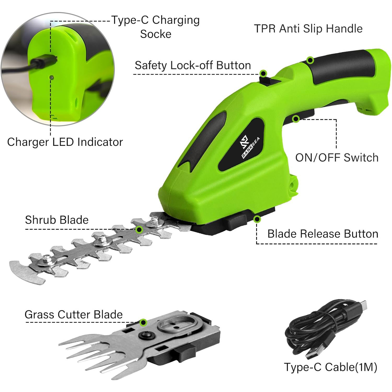 Cortasetos Eléctrico Inalámbri - Hedge Trimmer Cordless reseña y precio