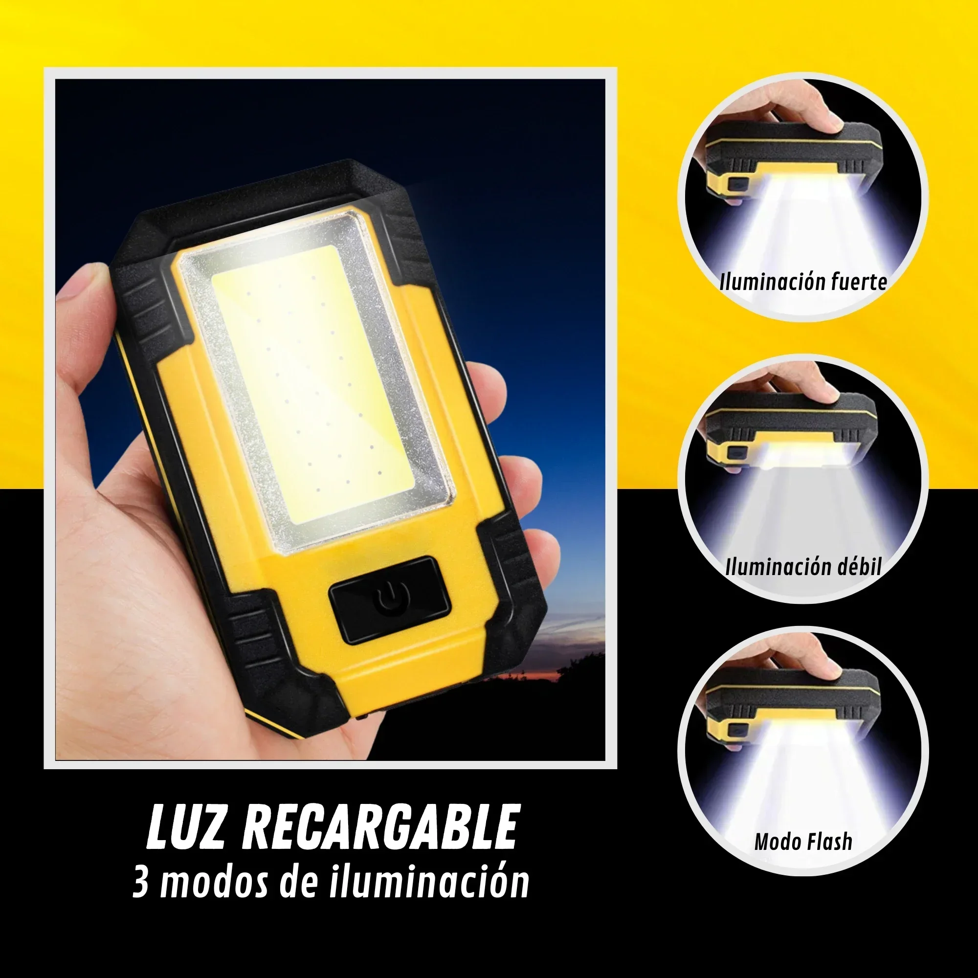Luz de trabajo recargable de 4 - Outdoor Power Works reseña y precio