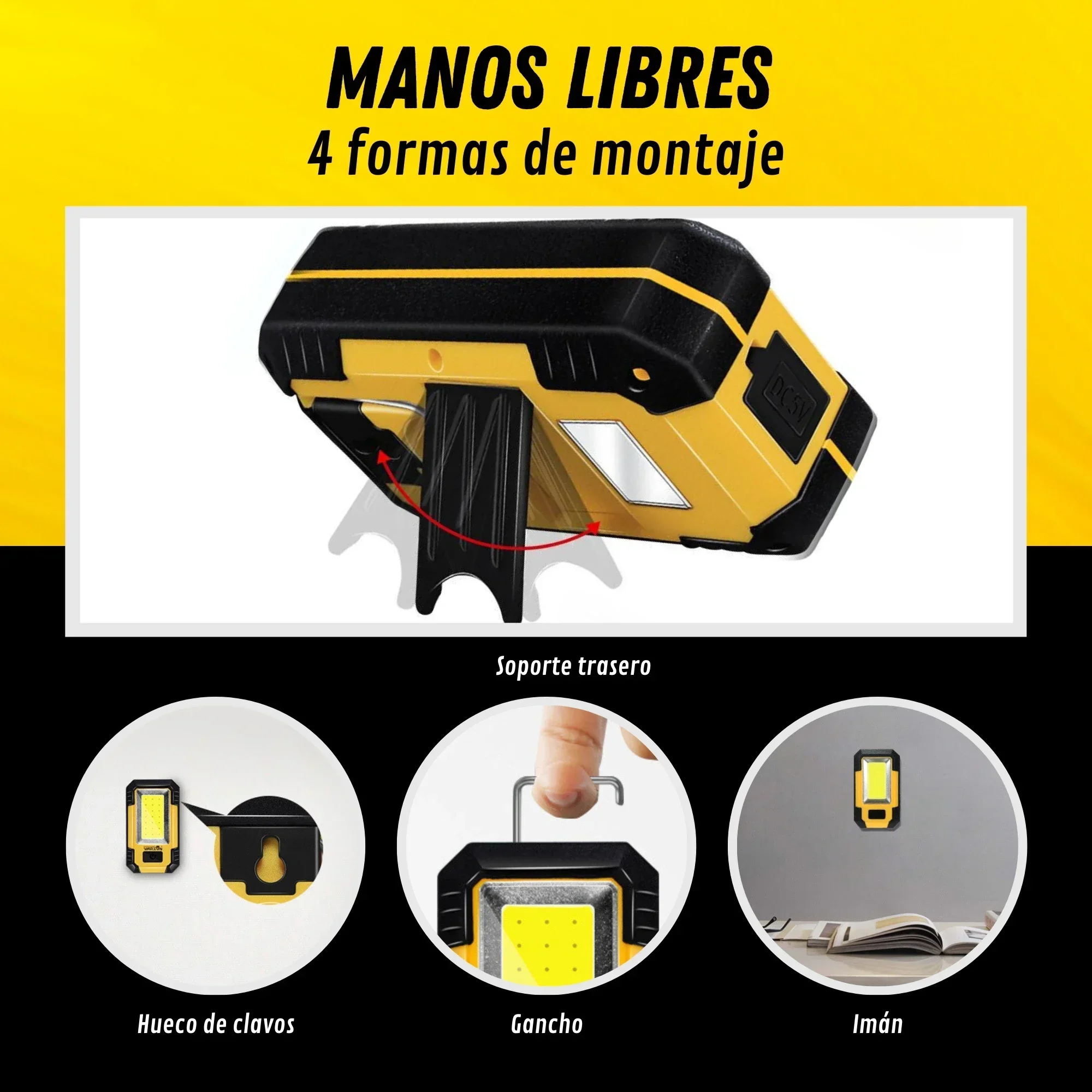 Luz de trabajo recargable de 4 - Outdoor Power Works reseña y precio