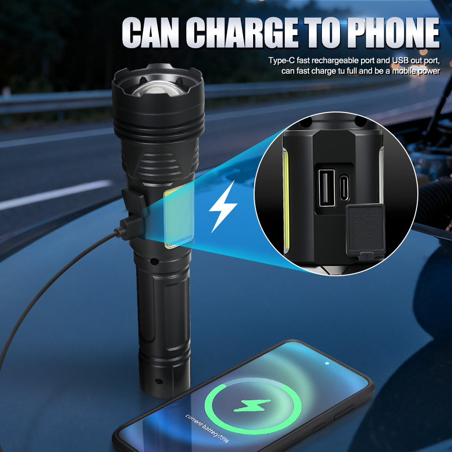 Potente Linterna LED de Mano,  - Outdoor Power Usb reseña y precio
